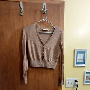 Everlane featherweight alpaca cardigan XXS brown tan beige